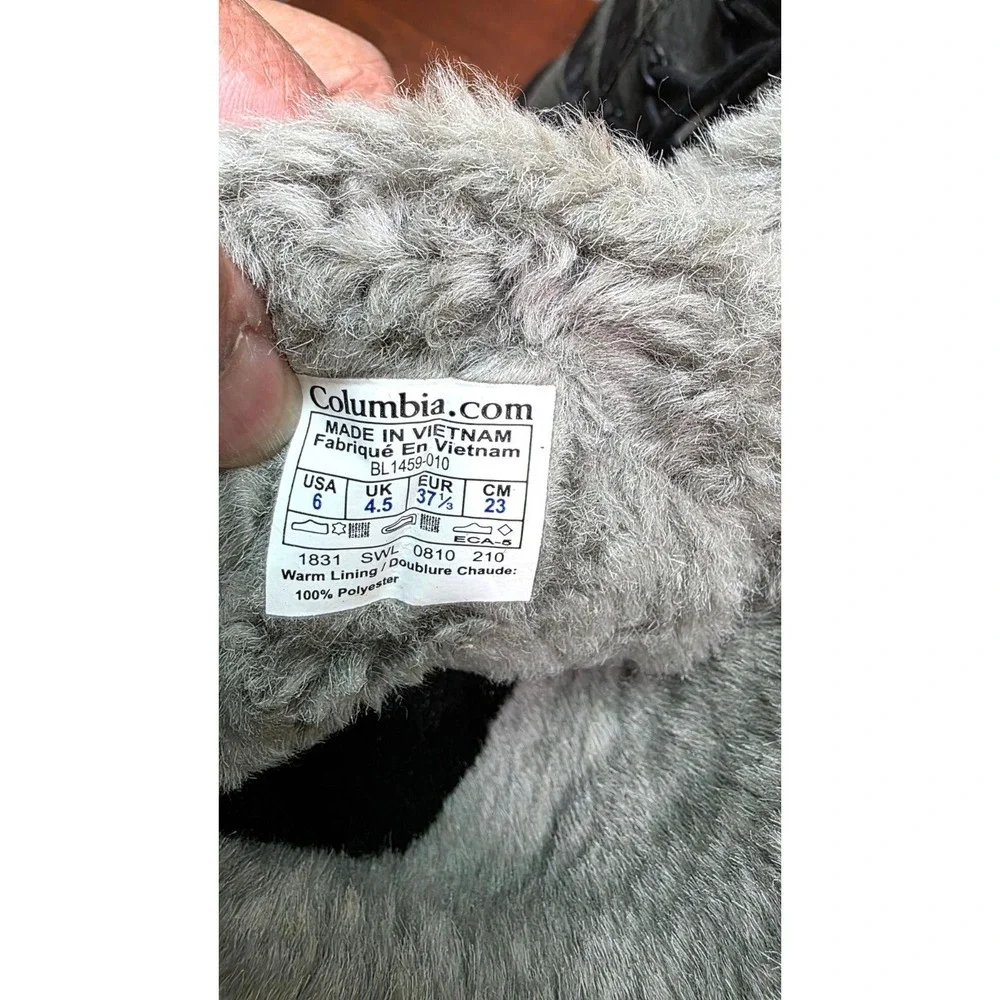 Columbia Women's Omni-Heat Quilted Winter Boots Size 6 Gray Faux Fur Lined Water